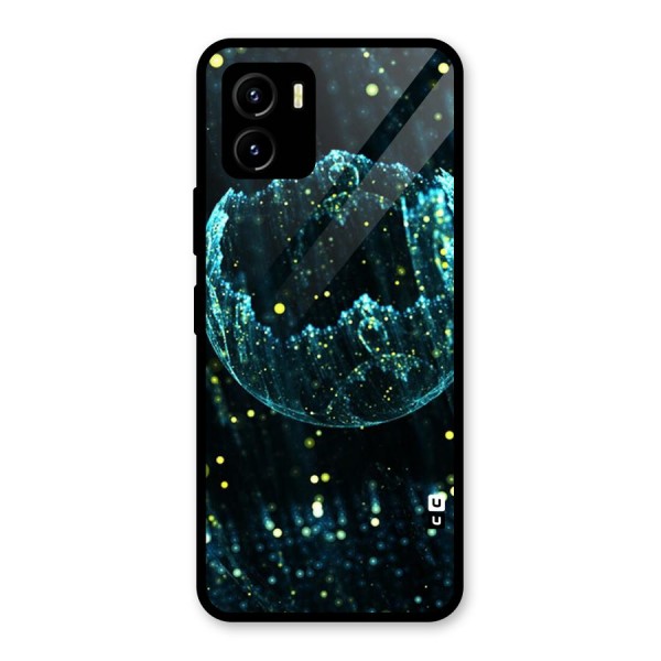 Yellow Rain Glass Back Case for Vivo Y15s