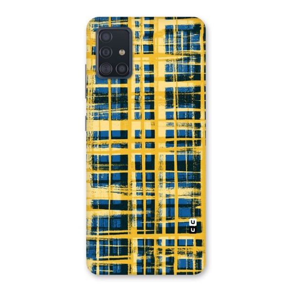 Yellow Rugged Check Design Back Case for Galaxy A51