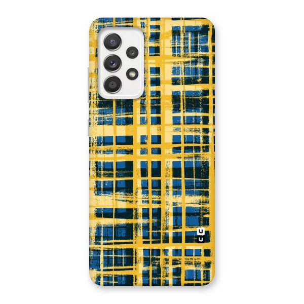 Yellow Rugged Check Design Back Case for Galaxy A52