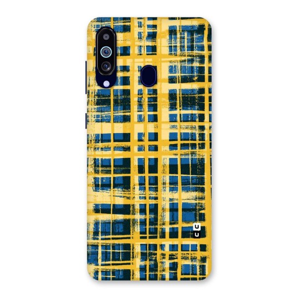 Yellow Rugged Check Design Back Case for Galaxy A60