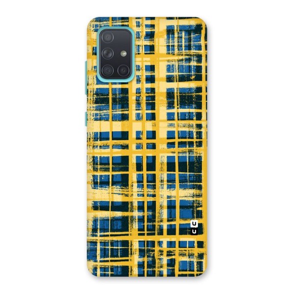 Yellow Rugged Check Design Back Case for Galaxy A71