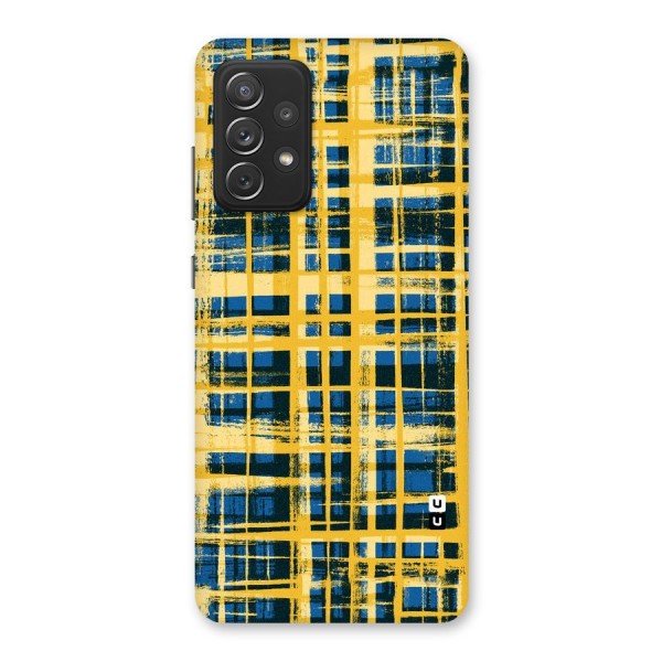 Yellow Rugged Check Design Back Case for Galaxy A72