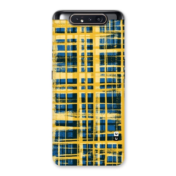 Yellow Rugged Check Design Back Case for Galaxy A80