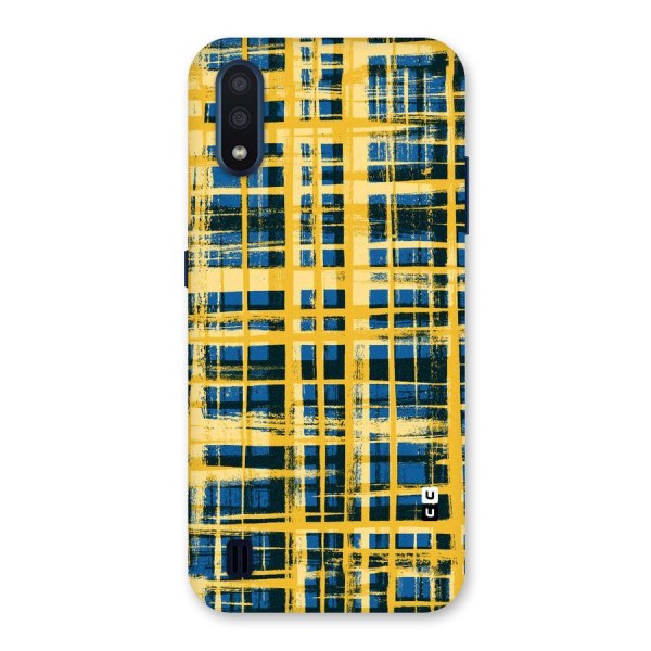 Yellow Rugged Check Design Back Case for Galaxy M01