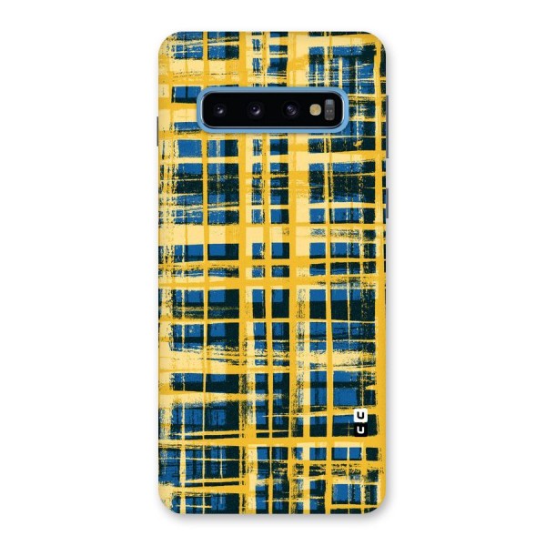 Yellow Rugged Check Design Back Case for Galaxy S10