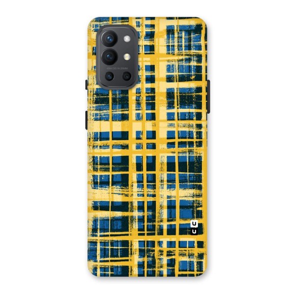 Yellow Rugged Check Design Back Case for OnePlus 9R