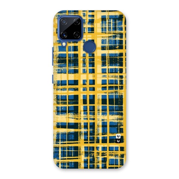 Yellow Rugged Check Design Back Case for Realme C12