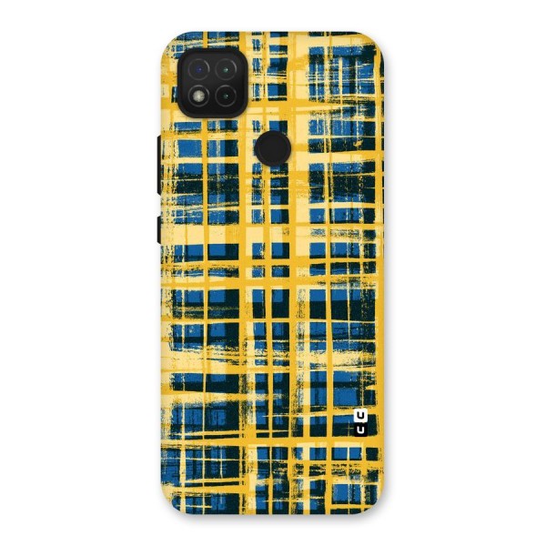 Yellow Rugged Check Design Back Case for Redmi 9C