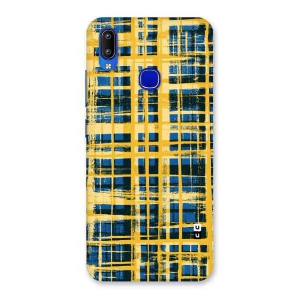 Yellow Rugged Check Design Back Case for Vivo Y91