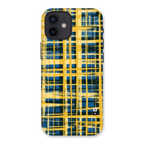 Yellow Rugged Check Design Back Case for iPhone 12