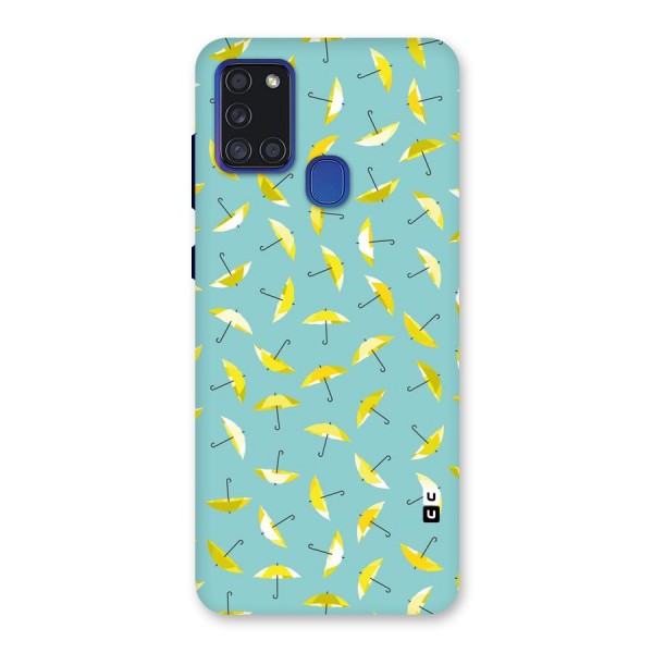 Yellow Umbrella Pattern Back Case for Galaxy A21s