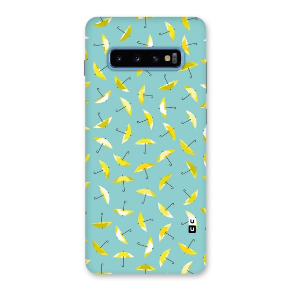 Yellow Umbrella Pattern Back Case for Galaxy S10 Plus