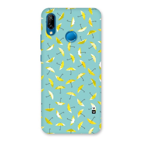 Yellow Umbrella Pattern Back Case for Huawei P20 Lite