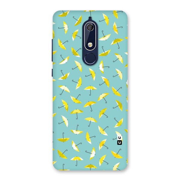 Yellow Umbrella Pattern Back Case for Nokia 5.1