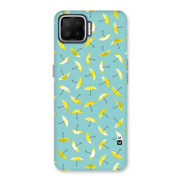 Yellow Umbrella Pattern Back Case for Oppo F17