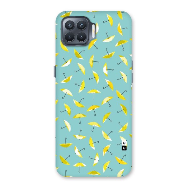 Yellow Umbrella Pattern Back Case for Oppo F17 Pro