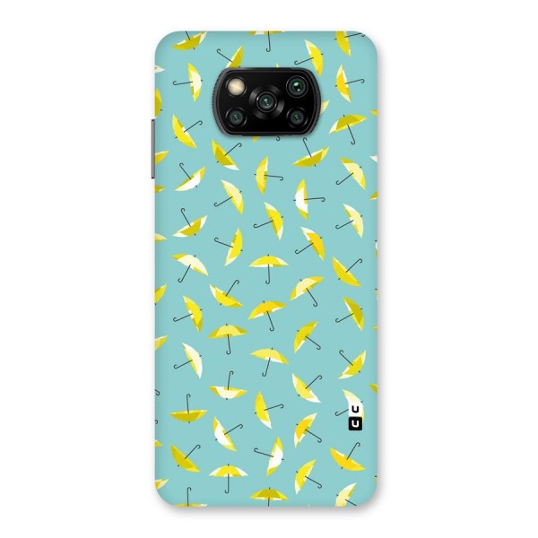 Yellow Umbrella Pattern Back Case for Poco X3