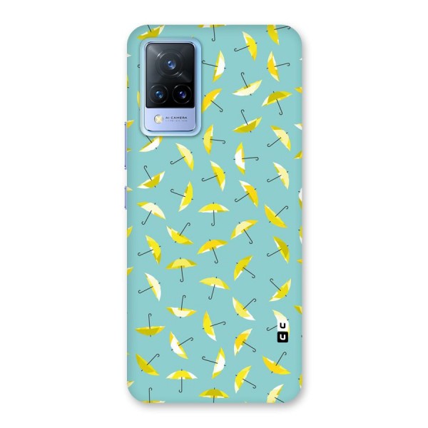 Yellow Umbrella Pattern Back Case for Vivo V21 5G