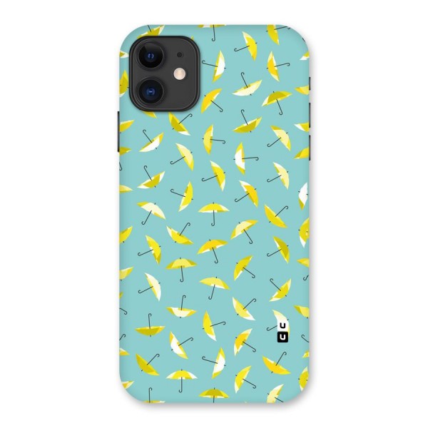 Yellow Umbrella Pattern Back Case for iPhone 11