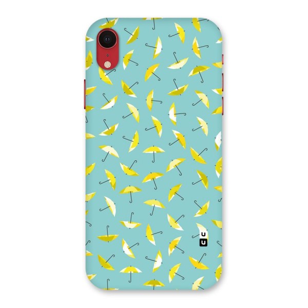 Yellow Umbrella Pattern Back Case for iPhone XR