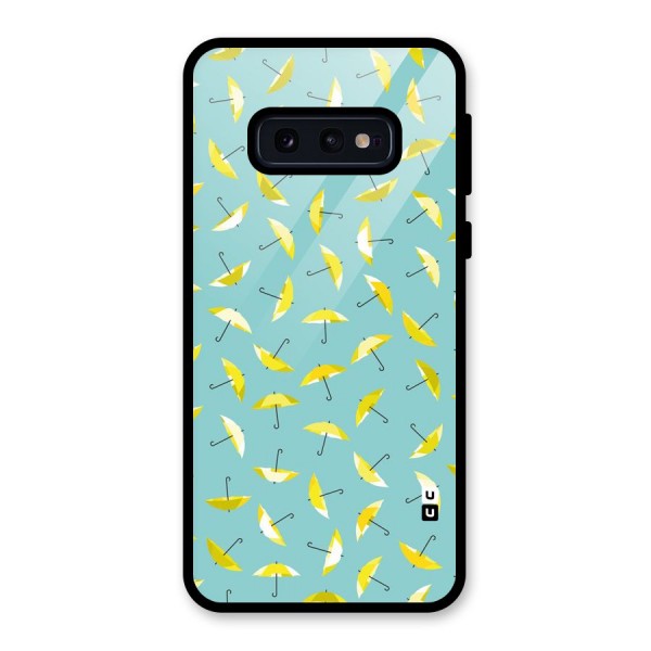 Yellow Umbrella Pattern Glass Back Case for Galaxy S10e