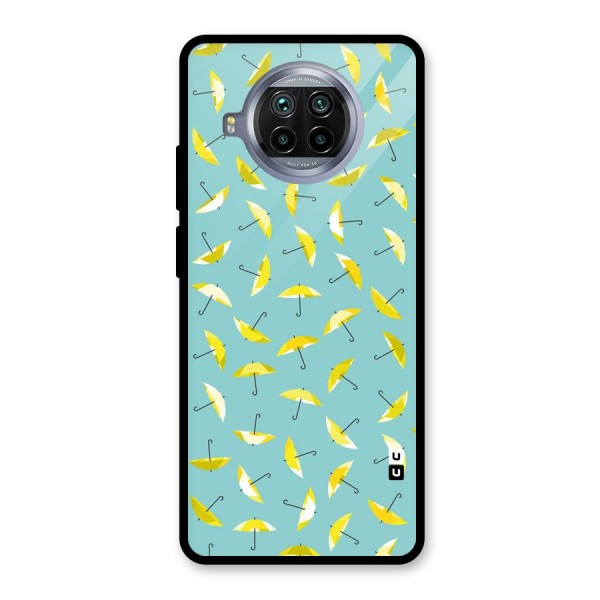 Yellow Umbrella Pattern Glass Back Case for Mi 10i