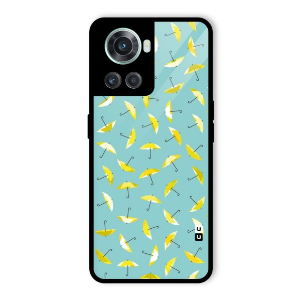 Yellow Umbrella Pattern Glass Back Case for OnePlus 10R