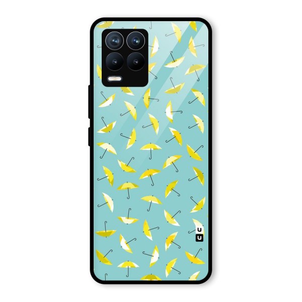 Yellow Umbrella Pattern Glass Back Case for Realme 8