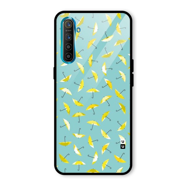 Yellow Umbrella Pattern Glass Back Case for Realme XT