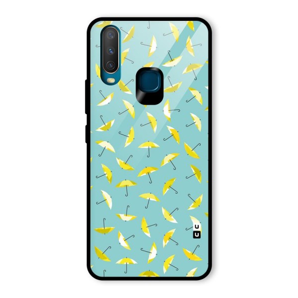 Yellow Umbrella Pattern Glass Back Case for Vivo Y12