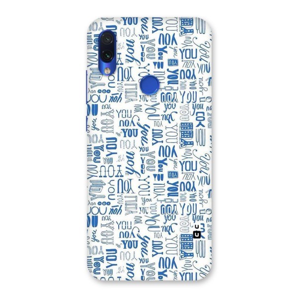 You Pattern Back Case for Redmi Note 7