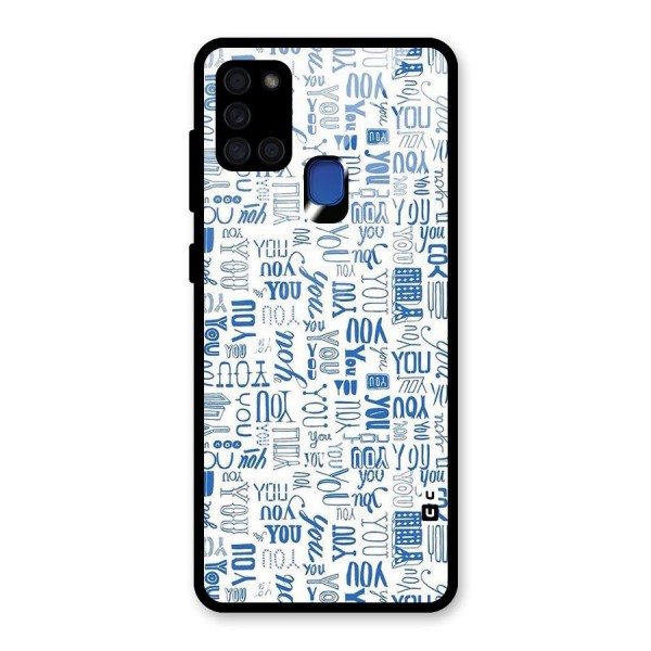 You Pattern Glass Back Case for Galaxy A21s