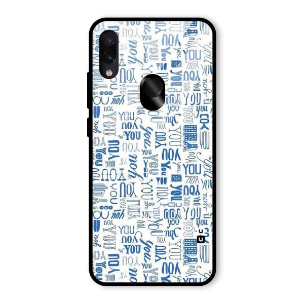 You Pattern Glass Back Case for Redmi Note 7