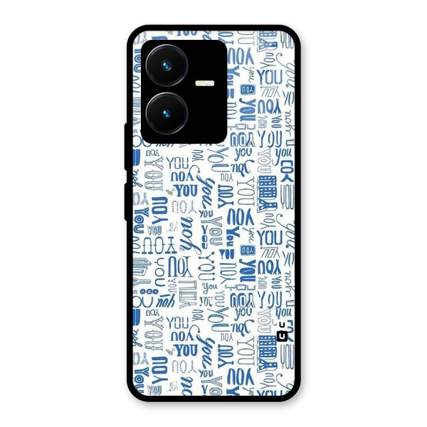 You Pattern Glass Back Case for Vivo Y22