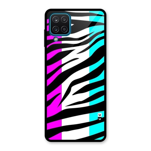 Zebra Texture Glass Back Case for Galaxy A12