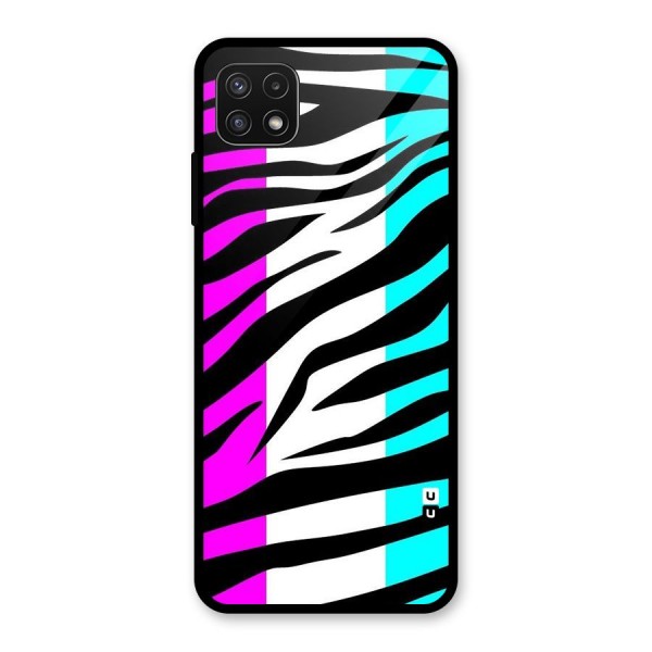 Zebra Texture Glass Back Case for Galaxy A22 5G