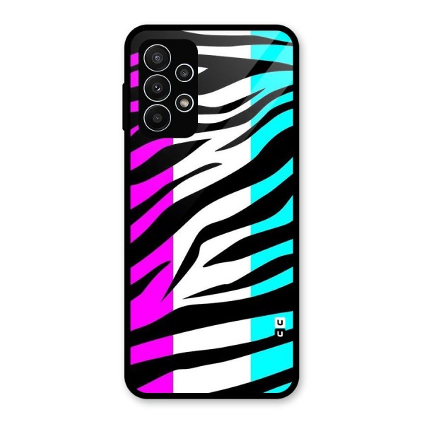 Zebra Texture Glass Back Case for Galaxy A23