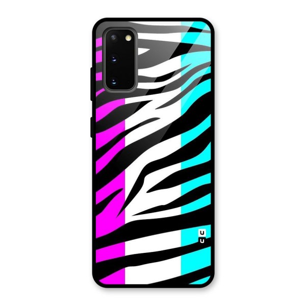 Zebra Texture Glass Back Case for Galaxy S20