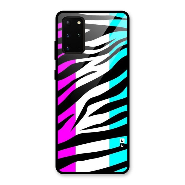 Zebra Texture Glass Back Case for Galaxy S20 Plus