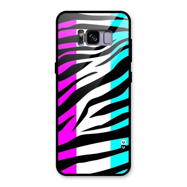 Zebra Texture Glass Back Case for Galaxy S8