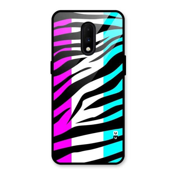 Zebra Texture Glass Back Case for OnePlus 7