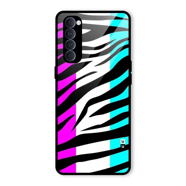 Zebra Texture Glass Back Case for Oppo Reno4 Pro