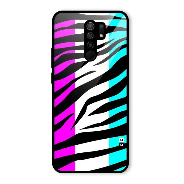 Zebra Texture Glass Back Case for Redmi 9 Prime