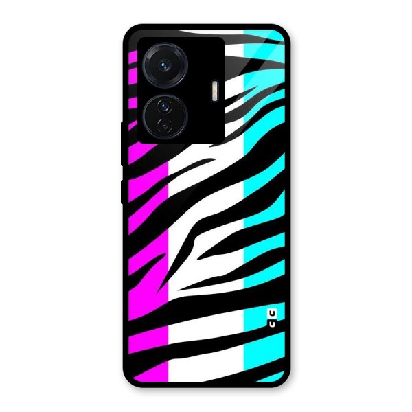 Zebra Texture Glass Back Case for Vivo T1 Pro