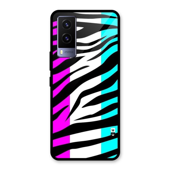 Zebra Texture Glass Back Case for Vivo V21e 5G