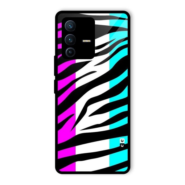 Zebra Texture Glass Back Case for Vivo V23 Pro