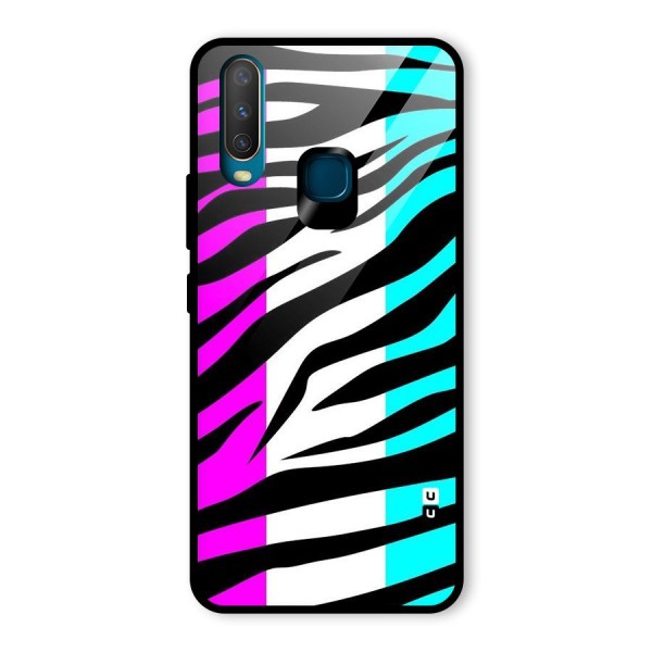 Zebra Texture Glass Back Case for Vivo Y12