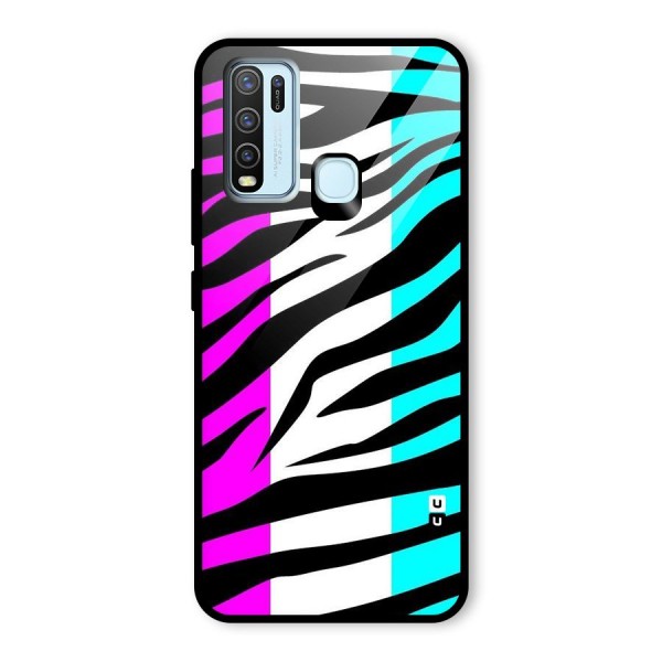 Zebra Texture Glass Back Case for Vivo Y30