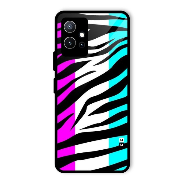 Zebra Texture Glass Back Case for Vivo iQOO Z6