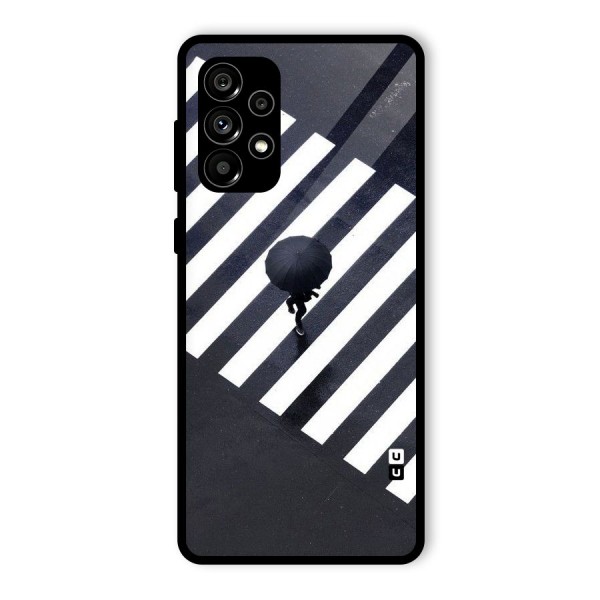 Zebra Walking Glass Back Case for Galaxy A73 5G